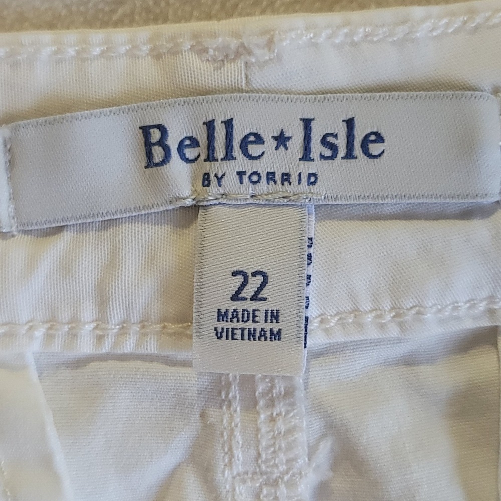 NWT Torrid Belle Isle Trouser Women 22 White Wide Leg Ankle Cloud Dancer - Picture 4 of 12
